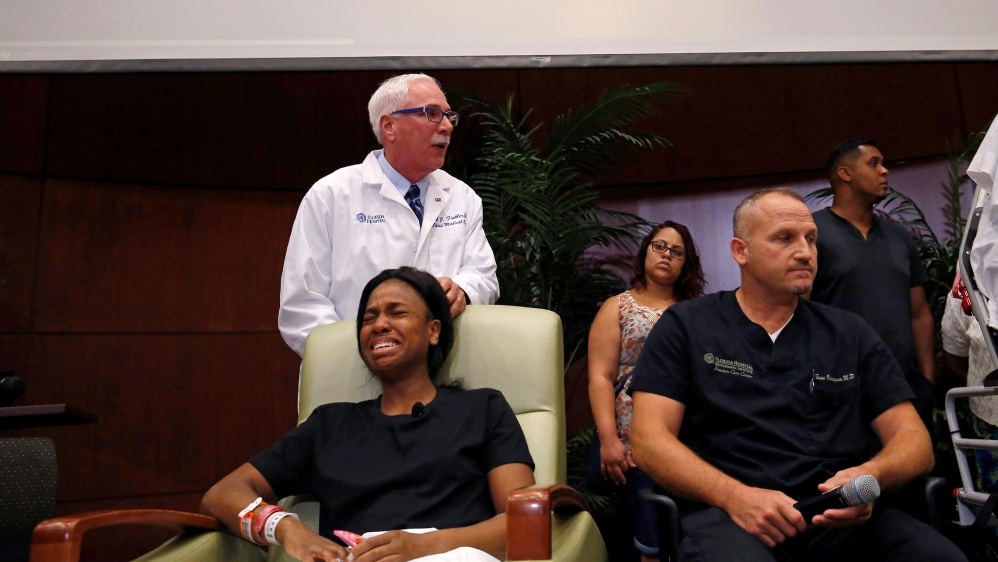Patience Carter, 20, survived the shooting and spoke of her trauma at witnessing the massacre at the Pulse nightclub [Jim Young/Reuters]
