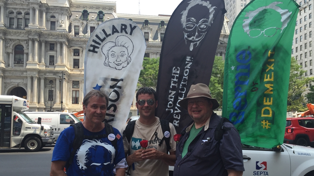 Hillary Clinton was officially nominated on Tuesday by the Democratic Party as the chosen candidate for the US presidential election [Dalia Hatuqa/Al Jazeera]