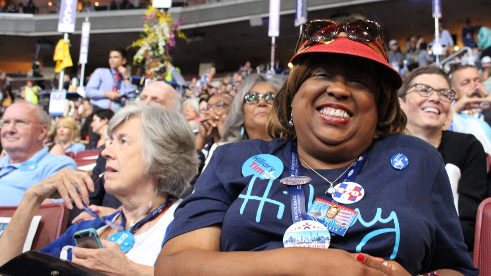 Delegate to the Democratic Party Convention in Philadelphia[Anar Virji/Al Jazeera]