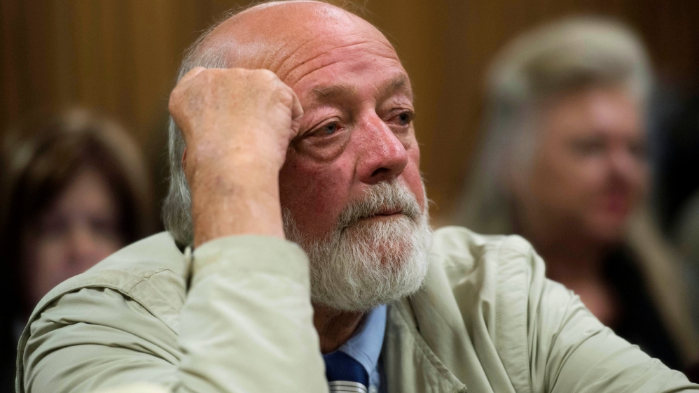 File: Barry Steenkamp, Reeva's father, listens to proceedings as Pistorius appears for sentencing in mid-June [Deaan Vivier/Reuters]
