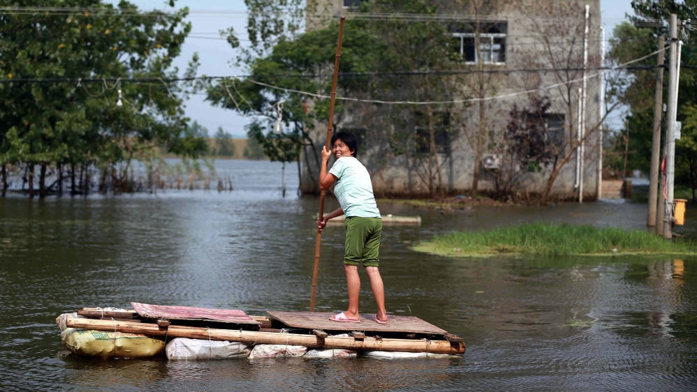 Floods caused by heavy rainfall in north and central China