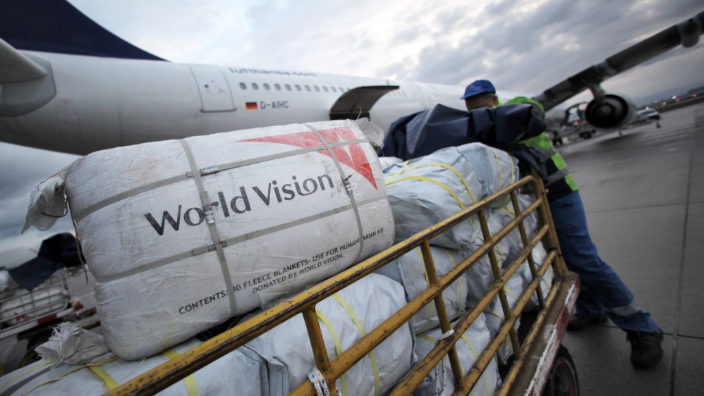 Relief aid for typhoon-struck Philippines at German airport