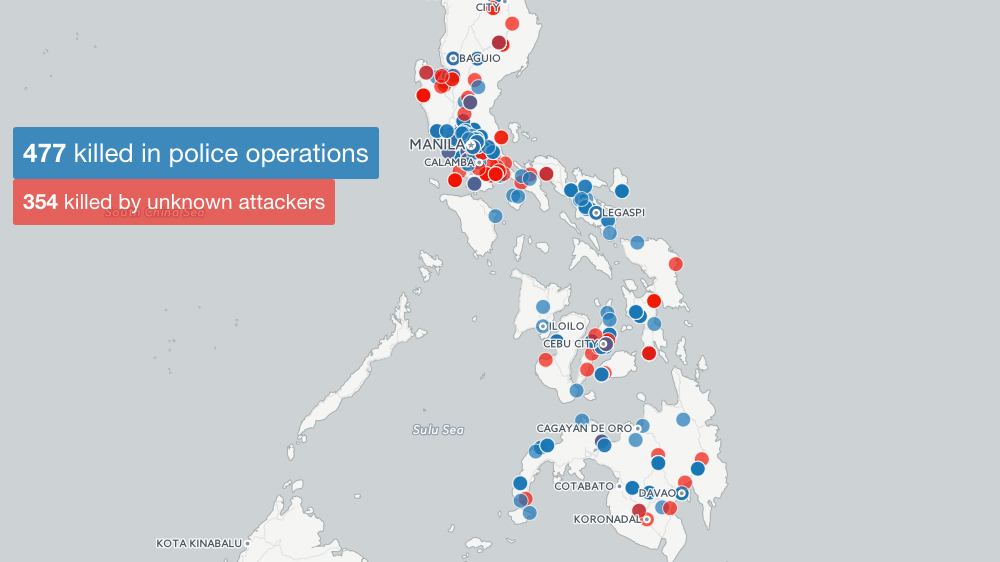 Interactive Map Philippines Unknown Police killings