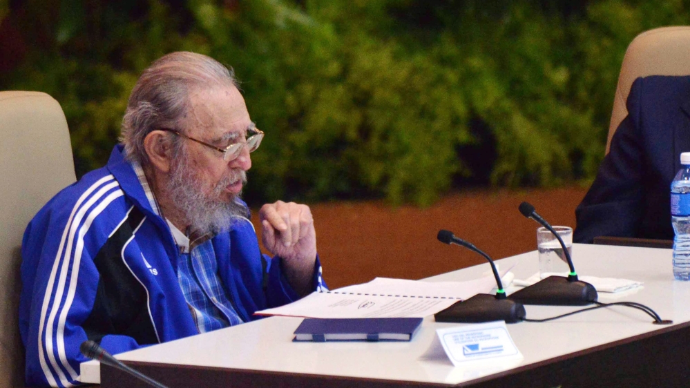 Fidel Castro attends the closure of the VII Cuban Communist Party Congress