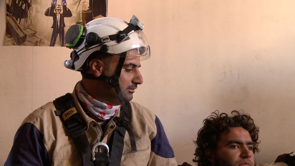 Shahoud Hussein, left, the leader of the Hanano team [Nagieb Khaja/Al Jazeera]