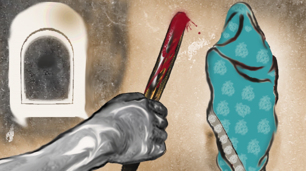 When women do choose to speak out, reports suggest they are discouraged at every turn [Illustration by Jawahir Hassan Al-Naimi/Al Jazeera]