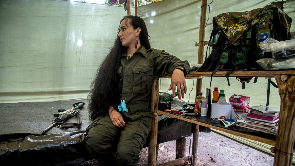 Jessica in her tent [Tomas Ayuso/Al Jazeera] 