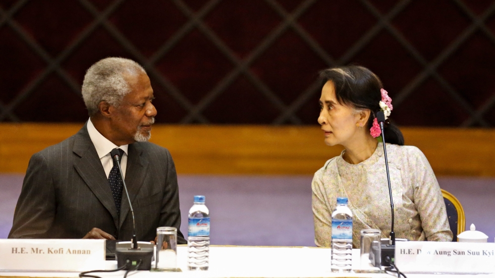 Former UN secetary general Kofi Annan meets Aung San Suu Kyi in Yangon