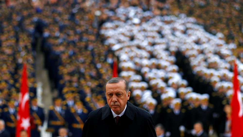 Turkey''s President Tayyip Erdogan attends a Republic Day ceremony at Anitkabir in Ankara
