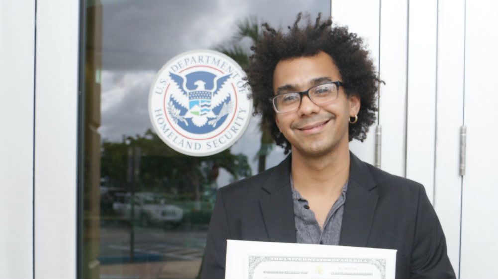 Edgar Ahmed Sanchez Cruz, an aspiring musician, says he will be voting Democrat [Julienne Gage/Al Jazeera] 