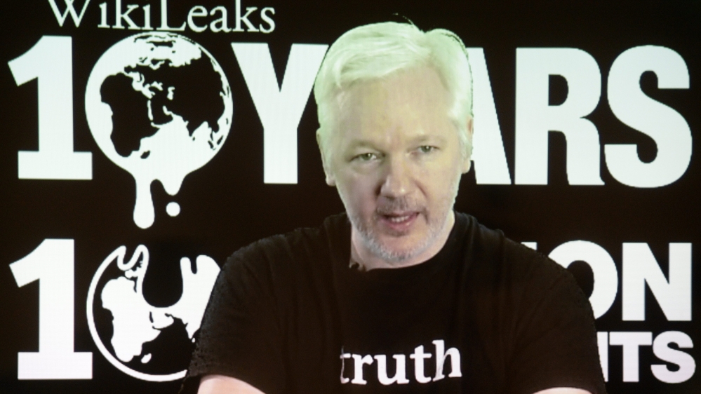 Video appearence of Wikileaks founder Julian Assange