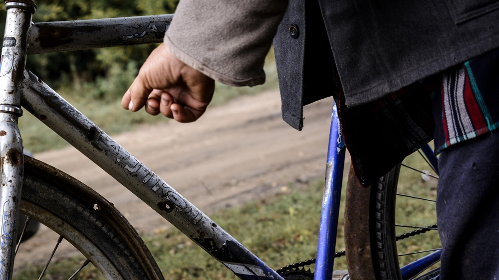 “I pushed my bike first through the gate, that’s when the booby-trap went off,” say Pavel Albulov. “I walked home one and half kilometres, with blood pouring down. My wife gave [me] a glass of samagon [homemade spirit], and I walked further to get medical help.”