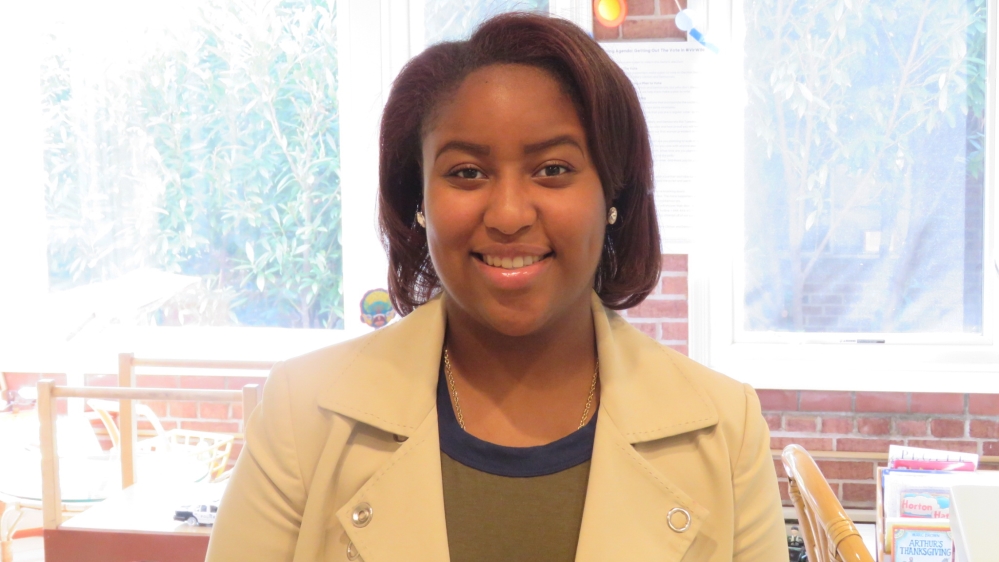 Starr Warren is not old enough to vote but excited at the prospect of a female president [Jessica Sarhan/Al Jazeera]