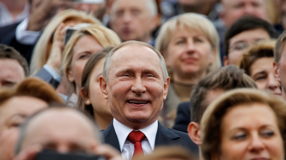 Russian President Putin watches celebrations for City Day in Moscow