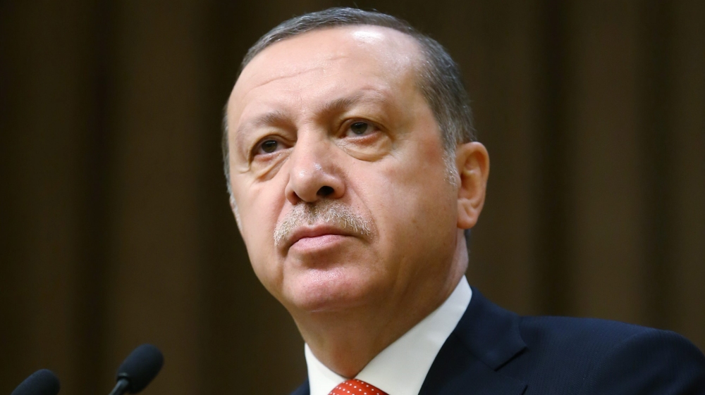 Turkish President Recep Tayyip Erdogan meeting with mukhtars