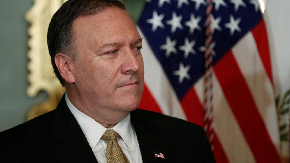 Pompeo waits to be sworn in as director of the Central Intelligence Agency in Washington