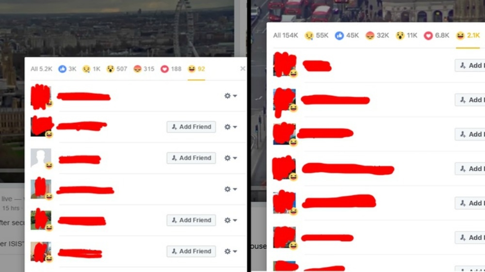 A screenshot comparing reaction betwen Al Jazeera (left) and BBC shows similar usage of 