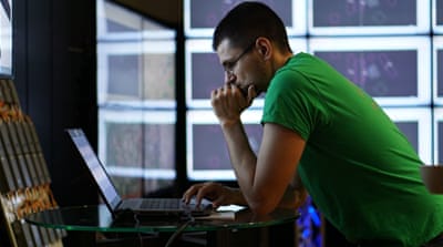 A member of the Green Team, which is responsible for the physical and online infrastructure of Locked Shields [Jose Miguel Calatayud/Al Jazeera]