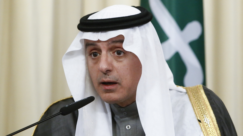 Saudi Foreign Minister Adel al-Jubeir attends a news conference in Moscow
