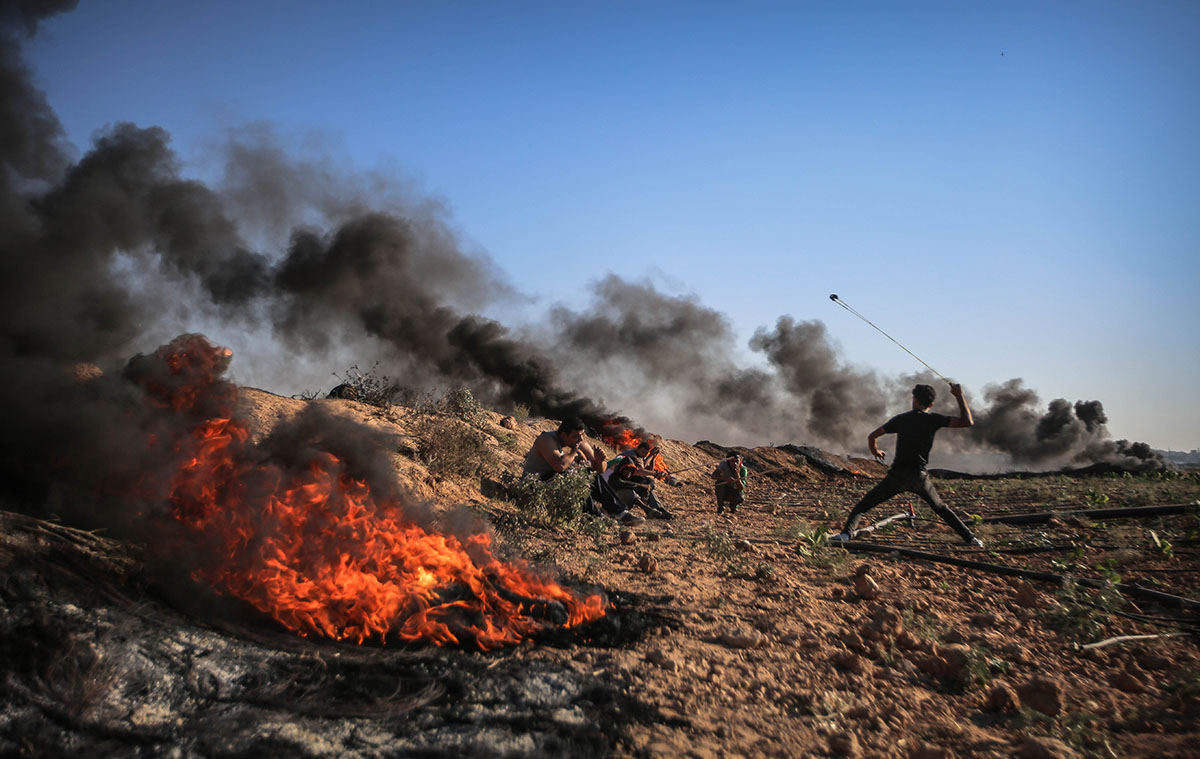Palestinians protest on Gaza''s border with Israel