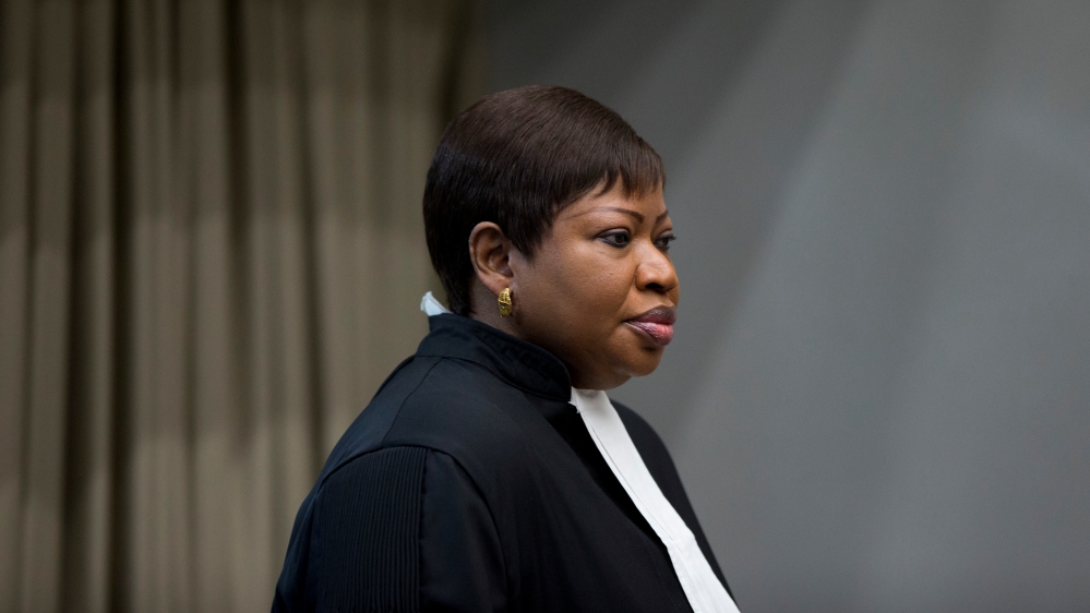 Public Prosecutor Fatou Bensouda enters the court room for the trial of Dominic Ongwen at the International Court in The Hague