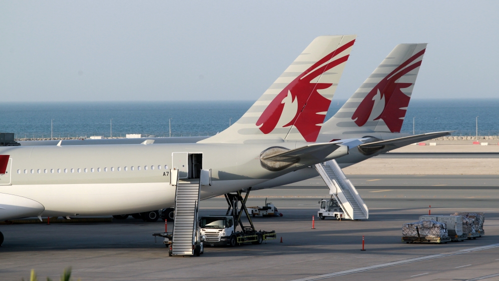 Qatar Airways flights to Saudi Arabia, the UAE, Egypt and Bahrain remain suspended [Reuters]