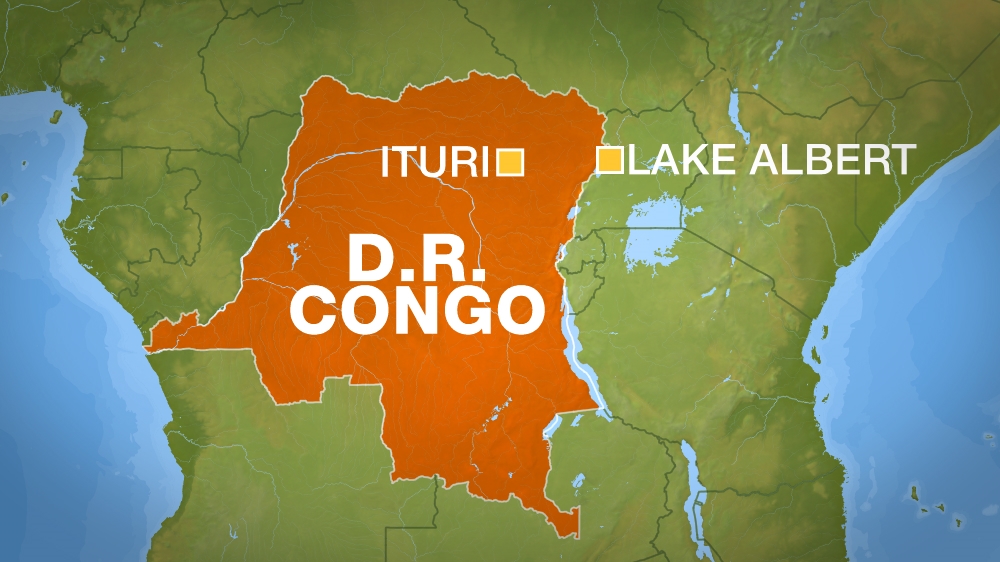 DR Congo map showing Ituri province