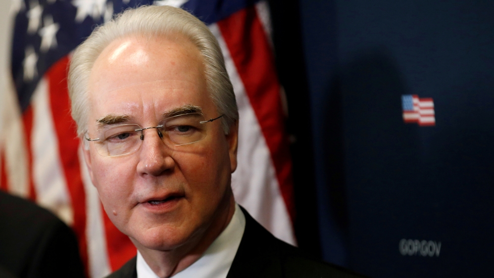 U.S. Health and Human Services Secretary Price speaks about efforts to repeal and replace Obamacare, in Washington