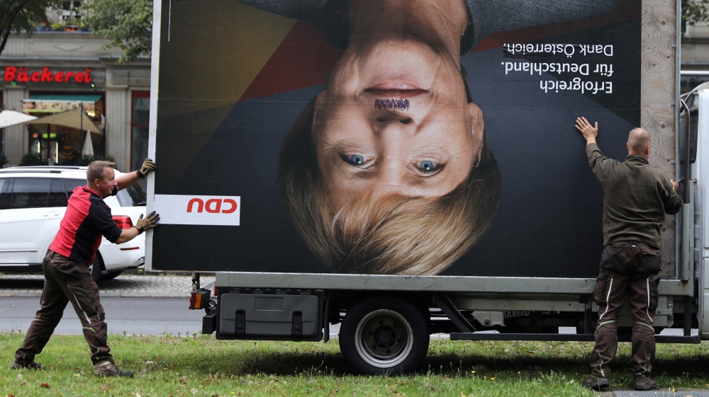 Merkel poster photo Reuters