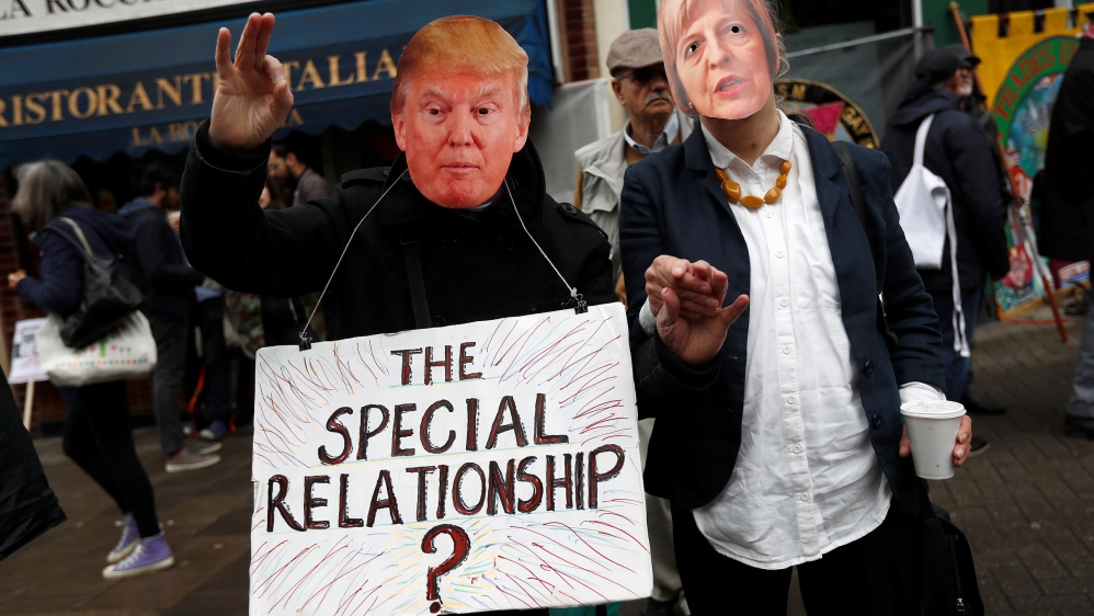 May Trump London Reuters