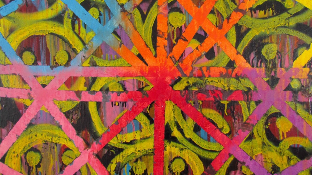 
An untitled work from 2016: Spray paint on canvas by artist Olatunde Alara [Courtesy: Ifebusola Shotunde]
