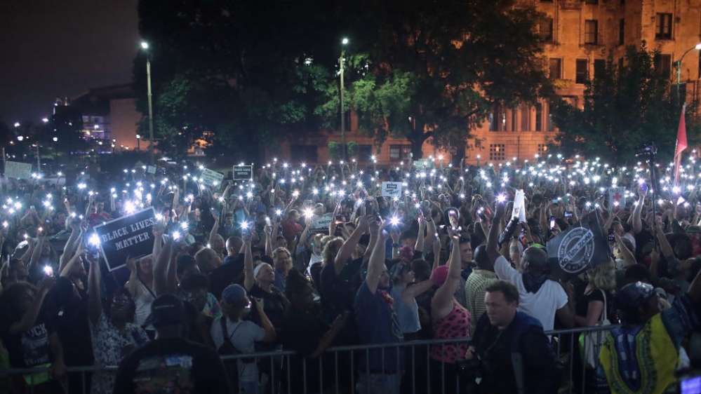 Demonstrators have continued to flood the streets since the verdict was delivered on September 15 [Scott Olson/Getty Images]