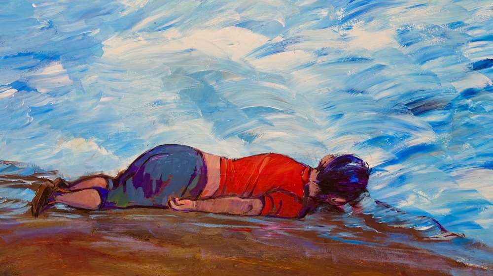 Muhammad Ansi''s "Untitled (Alan Kurdi)"