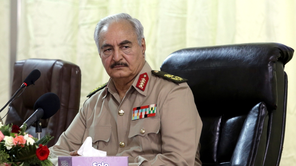 Libya''s eastern-based commander Khalifa Haftar attends General Security conference, in Benghazi
