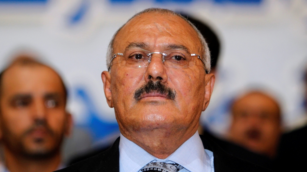 FILE PHOTO: Yemen''s former President Ali Abdullah Saleh attends a ceremony marking the 30th anniversary of the establishment of the General People''s Congress party, which he is leading, in Sanaa