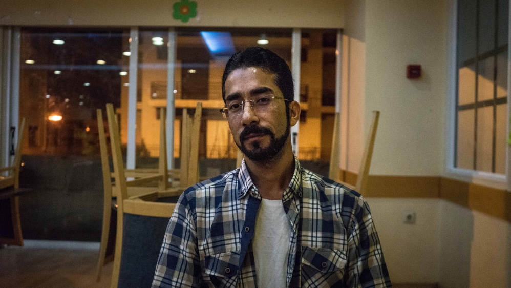 Ali Jaffari, 33, hopes to be reunited with his wife in Switzerland [Patrick Strickland/Al Jazeera]