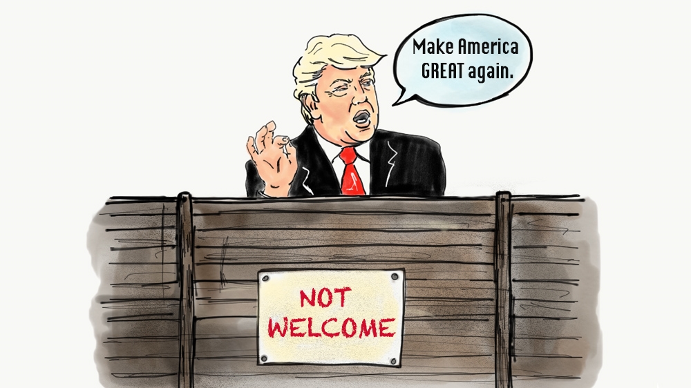 Trump one year: Immigration Illustration