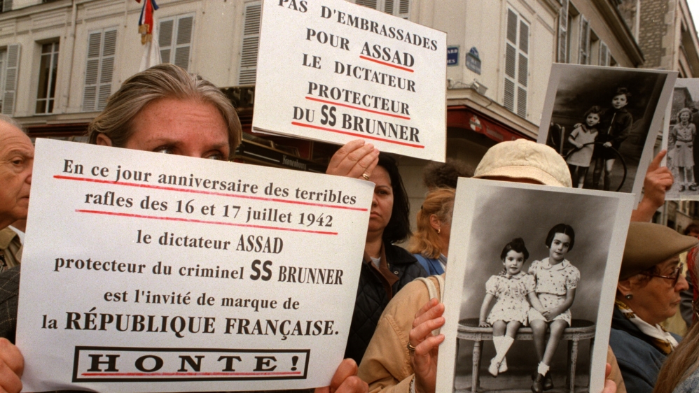 In 1998, France-based Jewish groups protested Syria providing sanctuary for Alois Brunner [File: Christine Grunnet/Reuters]