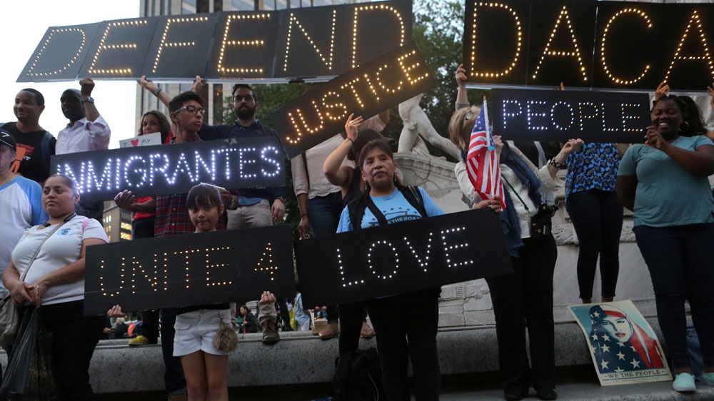 Trump said he would end DACA unless legislators could agree on legislation that would increase immigration enforcement [Joe Penney/Reuters]