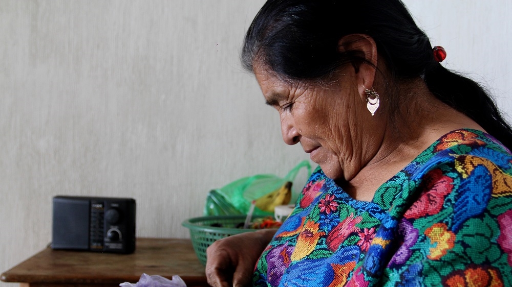 Radio Ixchel is led by a group of volunteers and touches on educational content as well as social issues [Ali Rae/Al Jazeera] 