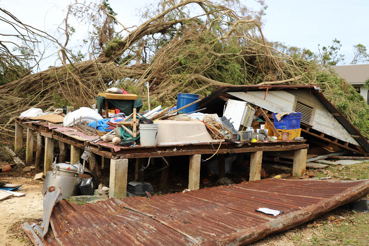 This house was completely destroyed by Tropical Cyclone Gita. Fifita and her four kids lived here, now they are staying with their neighbours. Many community members in Tonga have turned to each other