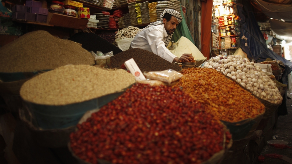 DO NOT USE - A shop at a market place in Old Sanaa city, Yemen