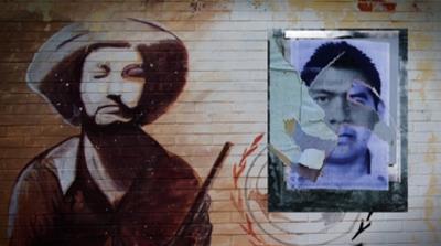 A poster depicting one of the disappeared students, collectively known as the Ayotzinapa 43. [Al Jazeera]