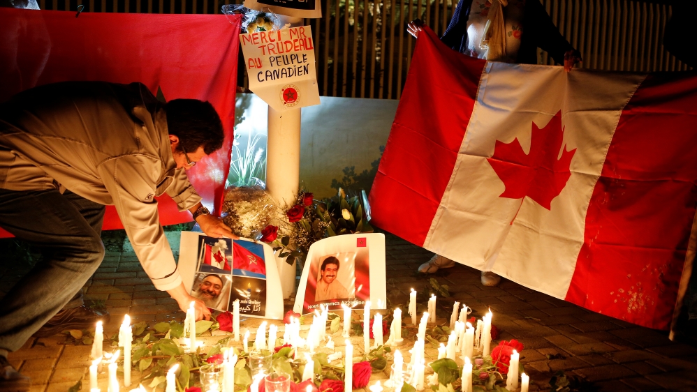 A man attends a tribute to victims killed at a Quebec City mosque [File: Youssef Boudlal/Reuters] 