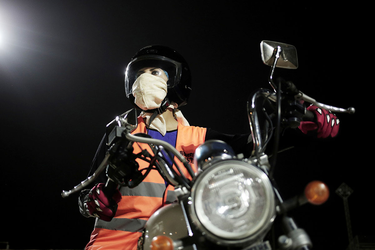 Maha Mohammed poses for a photograph on a motorbike as she learns how to ride, at the Bikers Skills institute in Riyadh, Saudi Arabia on June 23, 2018. As the kingdom prepares to lift a ban on women d