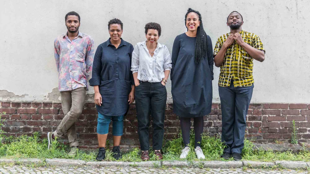 Curatorial team of the 10th Berlin Biennale for Contemporary Art (left to right): Thiago de Paula Souza, Gabi Ngcobo, Nomaduma Rosa Masilela, Yvette Mutumba, Serubiri Moses [F Anthea Schaap/Berlin Biennale]