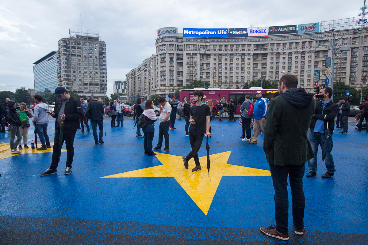 Romanian people protest against corruption in Bucharest, on the day of the revocation of Laura Codruta Kovesi, the head of the DNA. After one and a half years of protesting without results, Romanians