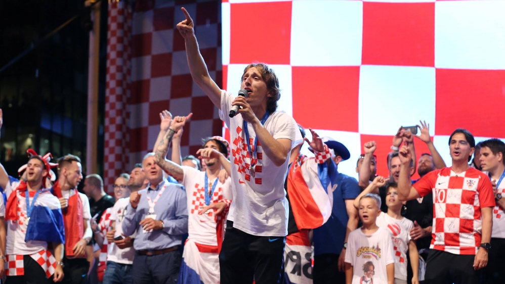 Captain Modric was awarded the Golden Ball, given to the footballer voted 'best player' at the tournament [Antonio Bronic/Reuters]