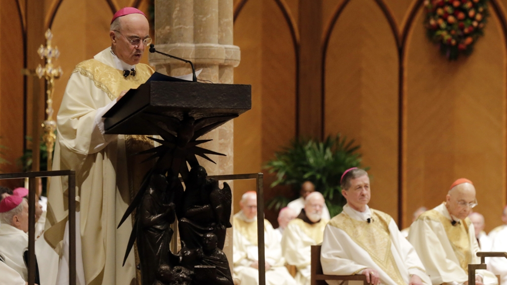 Vigano has been a critic of Pope Francis' policies [File: Reuters]