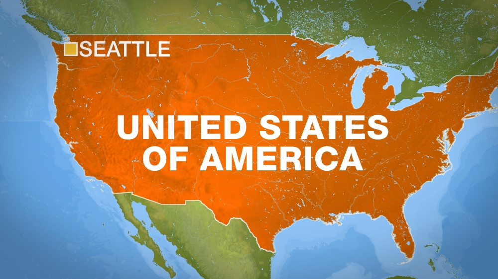 US map showing Seattle